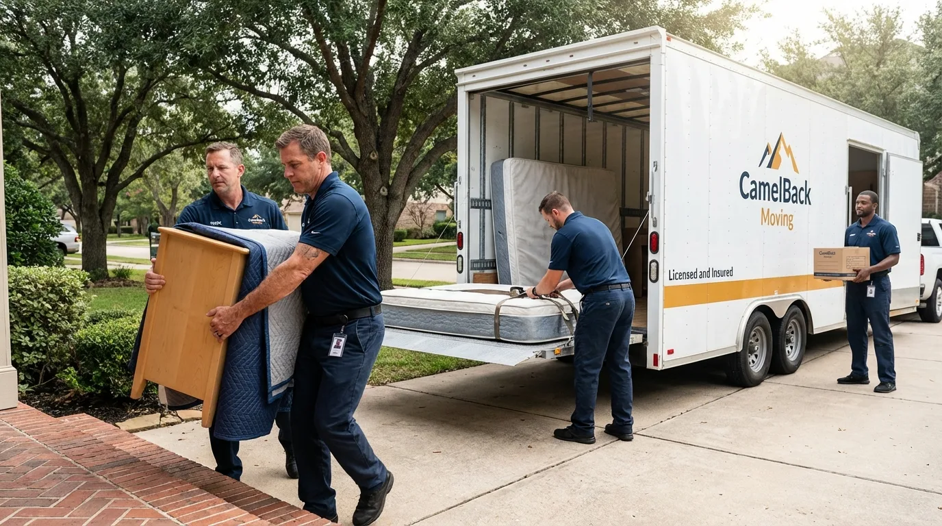 Crew loading residential truck for cross-state move from Morgantown, WV