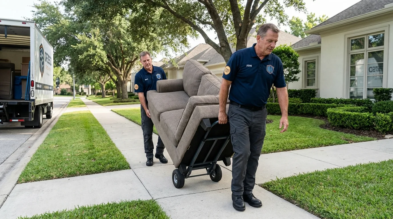 Local residential moving crew loading furniture in Morgantown, WV